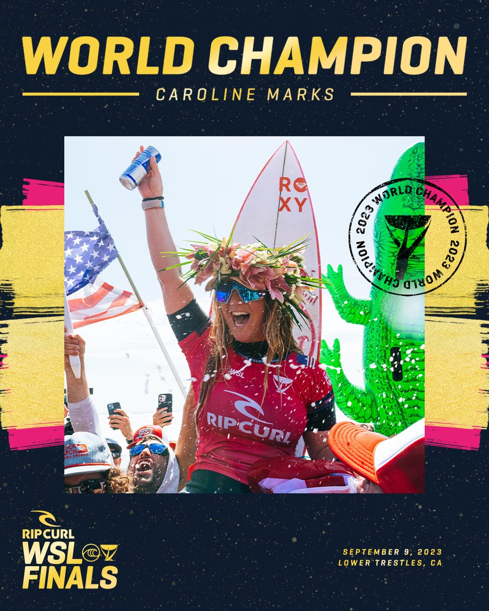 #CarolineMarks is a WORLD CHAMPION. 🏆
#RipCurlWSLFinals 
<a href="/ripcurl/">Rip Curl</a>