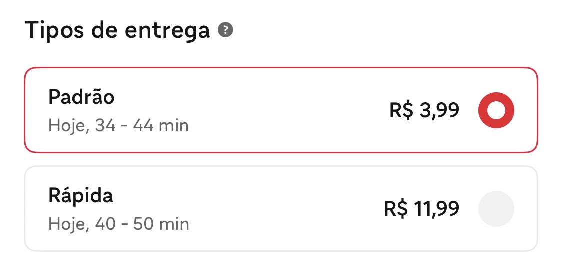 Entrega rápida do ifood.
🤔