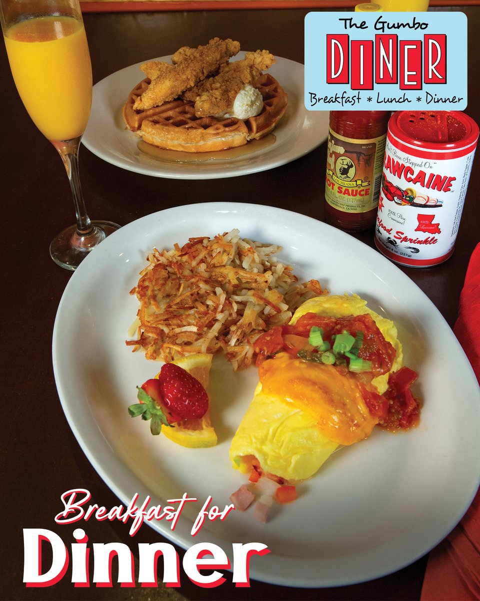 If you like Breakfast for Dinner, you will love The Gumbo Diner all-day Breakfasts! ❤️

Delivery: bit.ly/3B9HooW
Directions: bit.ly/2O0SDuY