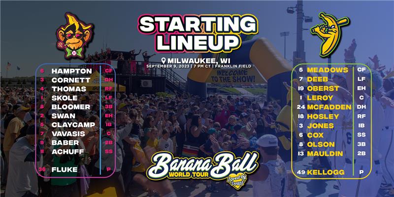 That was just a warm up, game 2 is going to be double the trouble for The Party Animals 😤✌️😜🙌 🆚 @ThePrtyAnimals 📍 Milwaukee, WI 🏟️Franklin Field 📺bit.ly/watchbananaball @ 6:30pm CT ⚾️ 7pm CT