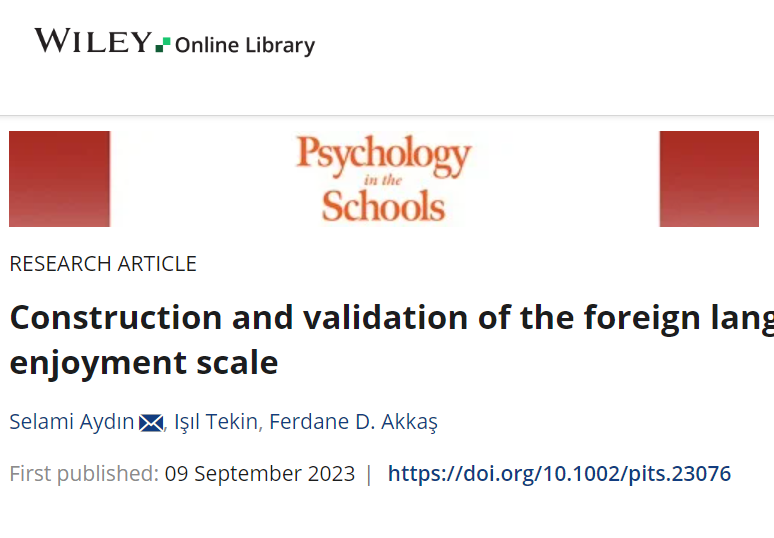 New article!

Construction and validation of the foreign language learning enjoyment scale

researchgate.net/publication/37…