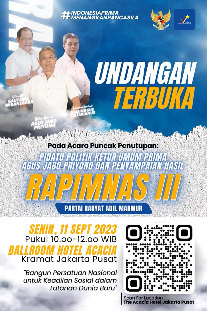 Terbuka Untuk Umum!!

Pidato Politik Ketua Umum PRIMA, dan Penyampaian Hasil RAPIMNAS III Partai Rakyat Adil Makmur.

#PartaiRakyatAdilMakmur
#MenangkanPancasila
#PartainyaRakyatBiasa
#IndonesiaPRIMA
#DPWRIMAKepulauanRiau
#SetiaSampaiAkhir
#industrialisasi
#rakyatadilmakmur