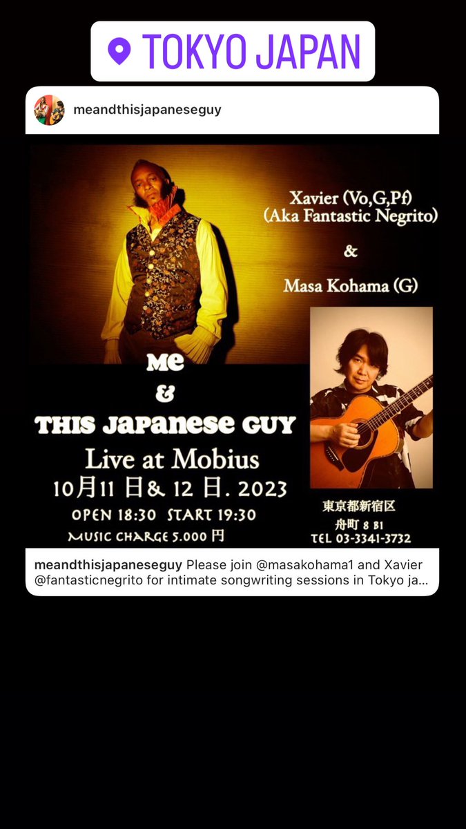 Look for nEW concert dates from @Me_JapaneseGuy in Tokyo in October