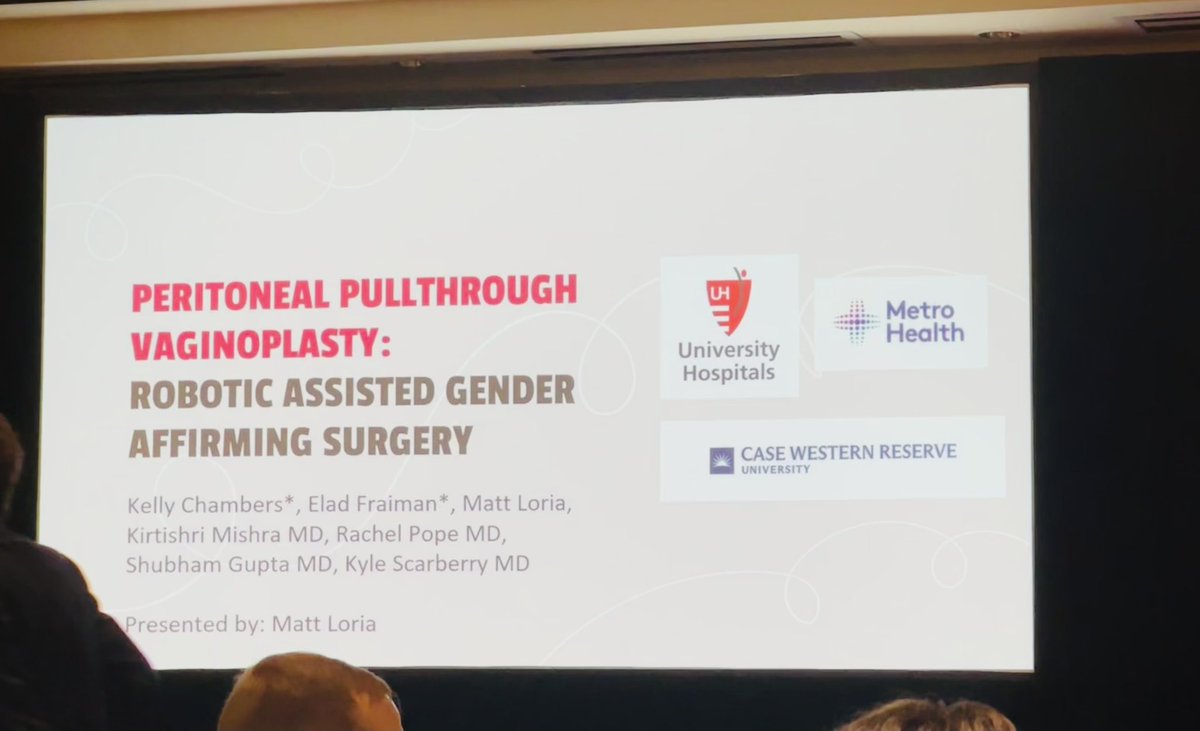 shubhamdotgupta's tweet photo. @CaseUrology med students get to shine! Matt Loria and Devika Nandwana enthralling #gurs23 attendees with their research efforts on prostate cancer, Vaginoplasty, and penile implants in #trans patients. 
@SocietyGURS @mloria13 @CWRUSOM https://t.co/o5IZjBJzVh