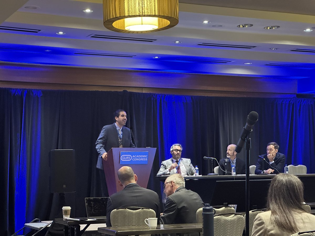 shubhamdotgupta's tweet photo. @CaseUrology med students get to shine! Matt Loria and Devika Nandwana enthralling #gurs23 attendees with their research efforts on prostate cancer, Vaginoplasty, and penile implants in #trans patients. 
@SocietyGURS @mloria13 @CWRUSOM https://t.co/o5IZjBJzVh