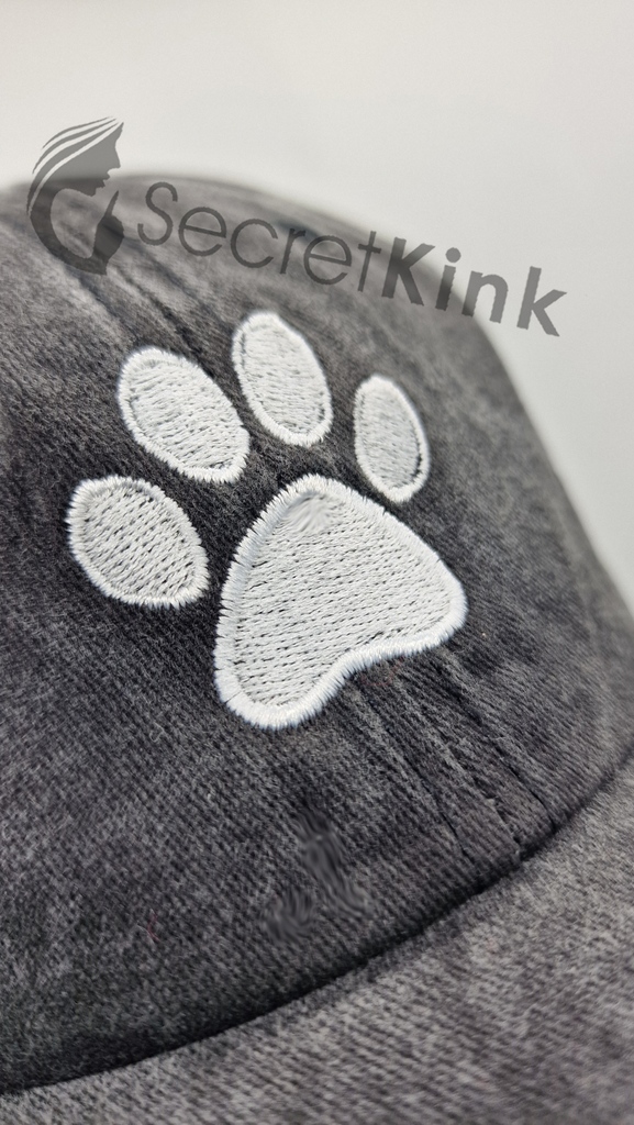 SecretKink_'s tweet image. "Pawsitively obsessed with our new embroidered baseball caps! 🐾💫 Washed out grey or black, this accessory is a must-have for any dog lover. Available now at secretkink.com 🐶❤️ #PuppyLove #CapGoals #FashionFurPaws #petplay #humanpup #humanpuppy
