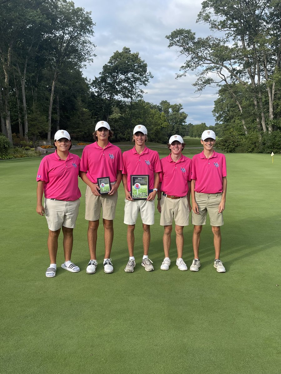 Great team win at Hickory hills for the Grove City Invite! Aidan Terek earned all tournament honors with a 77! #GoCats #CatsGoLow