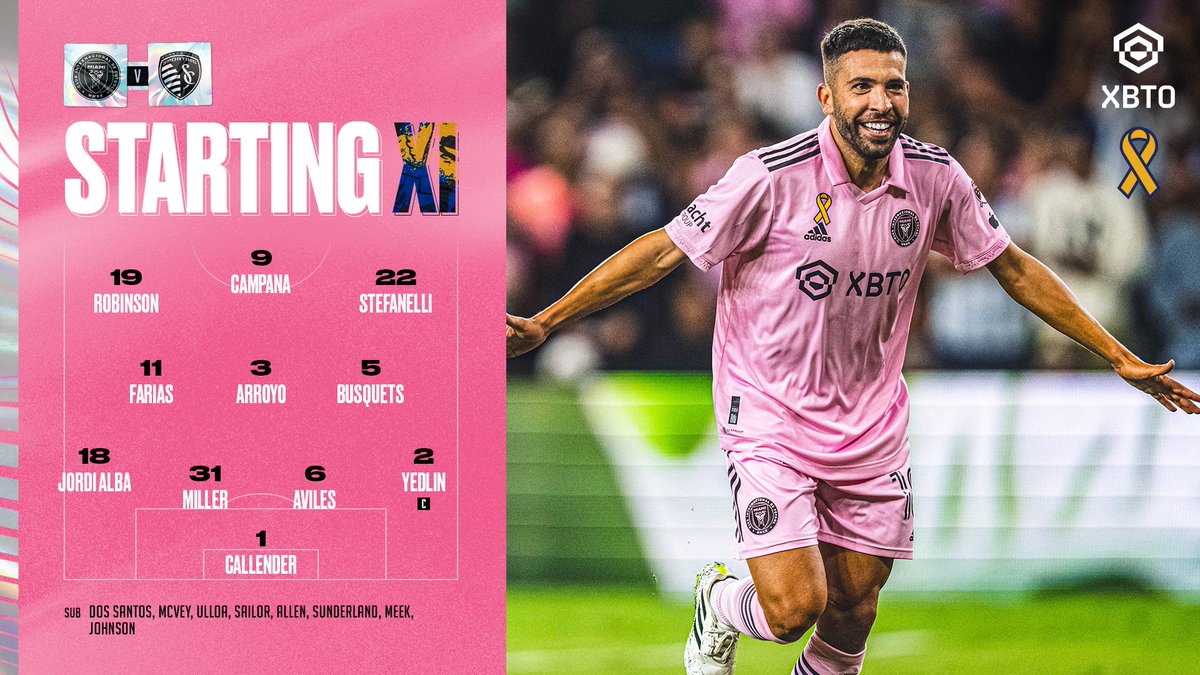 Our starters against Sporting ⬇️

#MIAvSKC | 7:30PM ET | #MLSSeasonPass on @AppleTV | #KickChildhoodCancer