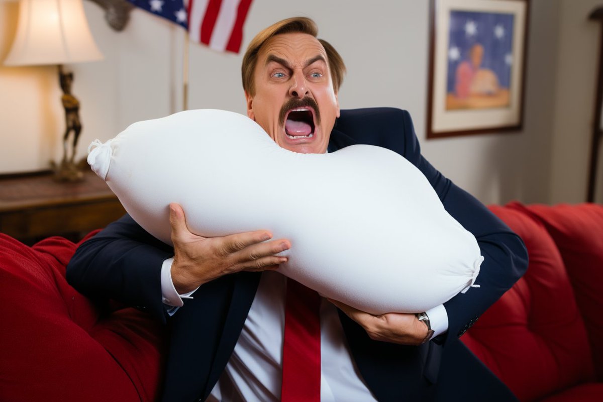 darren04's tweet image. Mike Lindell: Angry King of #LumpyPillows