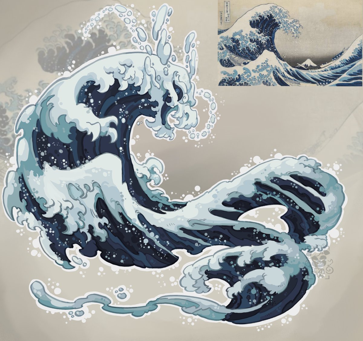 🌊Kanagawa Dragon Tsunami🌊 🌊Based on 'The great wave off kanagawa' painting from Hokusai (1830/31)🌊 🔹TimeLapse on comments🔹