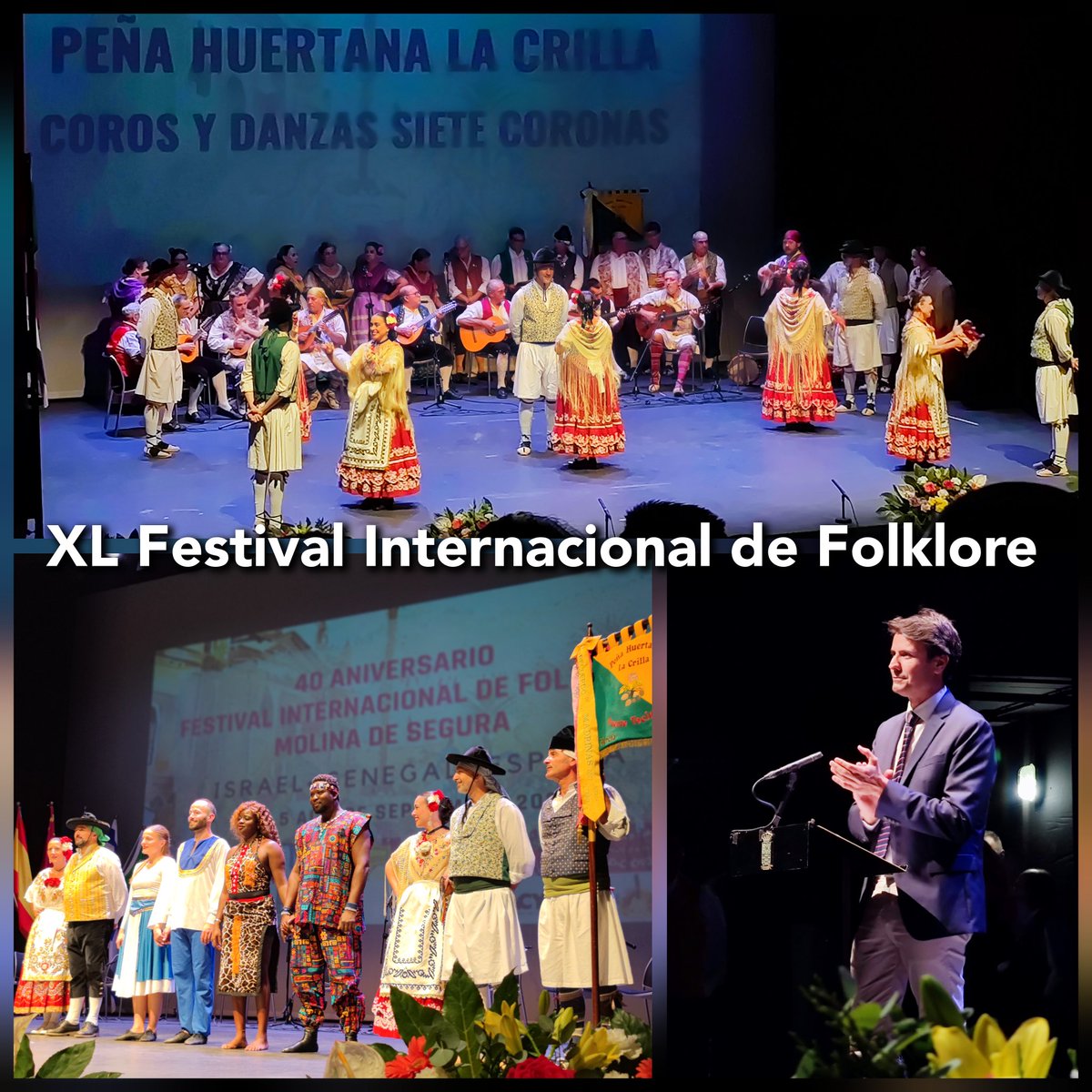 popularesmolina's tweet photo. 💃 Para finalizar el día, el alcalde @jangelalfonso y los concejales @FranHernandezG, @Maria_HAviles, Juan de Dios García y @EspallardoMunoz han asistido al XL Festival Internacional de Folklore..

👏🏻 Enhorabuena al grupo de Coros y Danzas de #MolinaDeSegura por otro éxito más. https://t.co/196HwAYzJs
