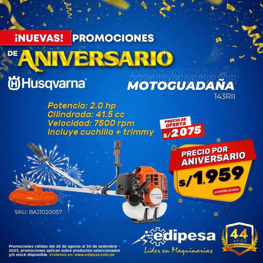 edipesaperu's tweet photo. 🎊🥳¡¡OFERTAS POR ANIVERSARIO #EDIPESA!!🥳🎊
Por mes de Aniversario, #Edipesa ofrece ofertas especiales en sus productos estrella ⭐️
¡Aproveche esta promoción, disponible todo el mes de Setiembre!
✅ Escríbenos al Whatsapp: https://t.co/LLhzIJyaWc https://t.co/szx0XzlKia