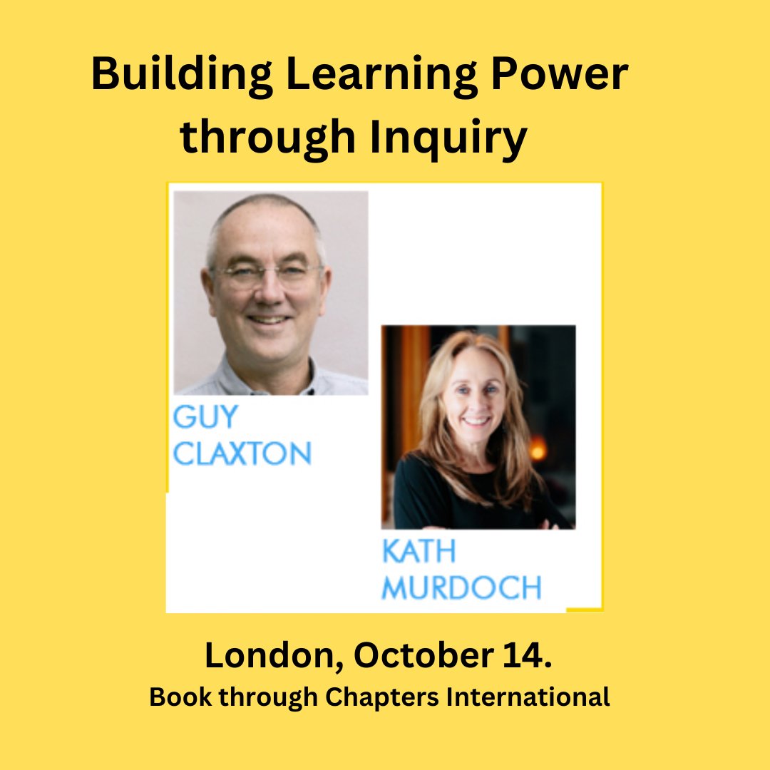 In a few short weeks I will be back in the UK and Europe to work with a range of schools and organisations. One day I am EXTRA excited about is this workshop in London where I will be teaming up with @GuyClaxton. Bookings through @ChaptersInt