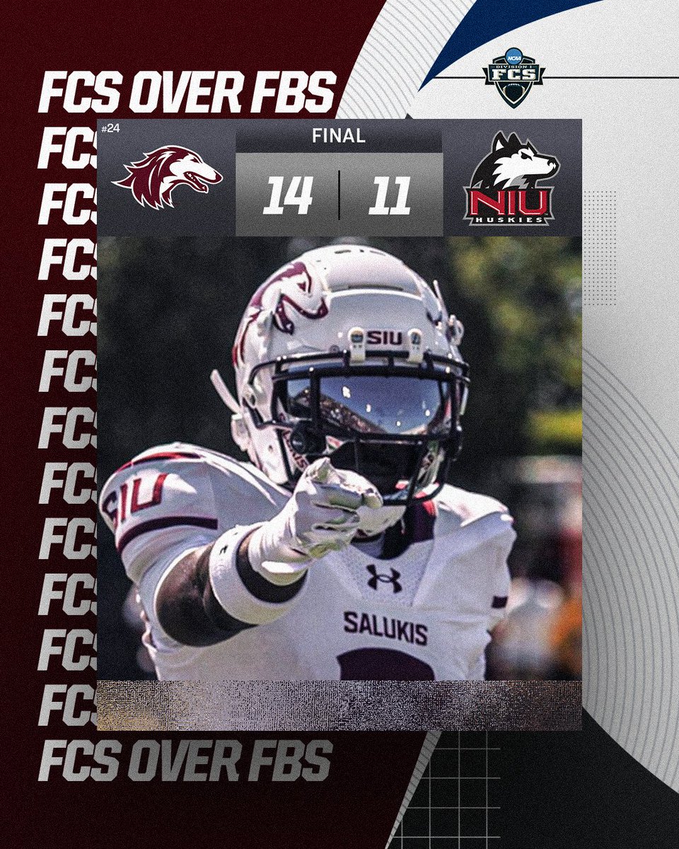 Salukis come out on 🔝

<a href="/SIU_Football/">Saluki Football</a> defeats Northern Illinois, 14-11.

#FCS