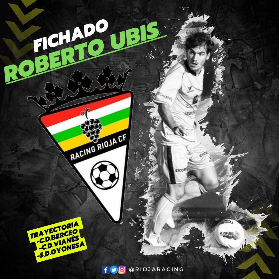 RiojaRacing's tweet photo. 📣 Comunicado Oficial

🖋️ FICHADO

🇪🇸 ROBERTO UBIS ALESANCO

⚽️ Bienvenido @ubisr !!!

#SeguimoSoñando https://t.co/hdE0tUnCKy