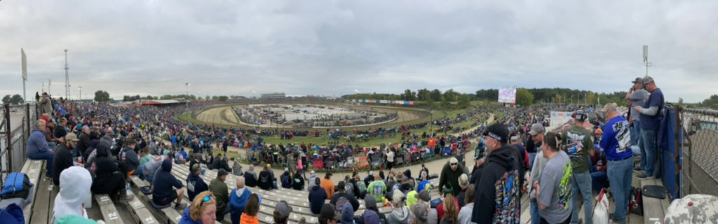 Massive Crowd tonight for the 53rd World 100 <a href="/EldoraSpeedway/">ELDORA SPEEDWAY</a>  <a href="/FloRacing/">FloRacing</a> <a href="/msrmafia/">Racing</a> <a href="/DustinJarrett/">Dustin Jarrett</a>