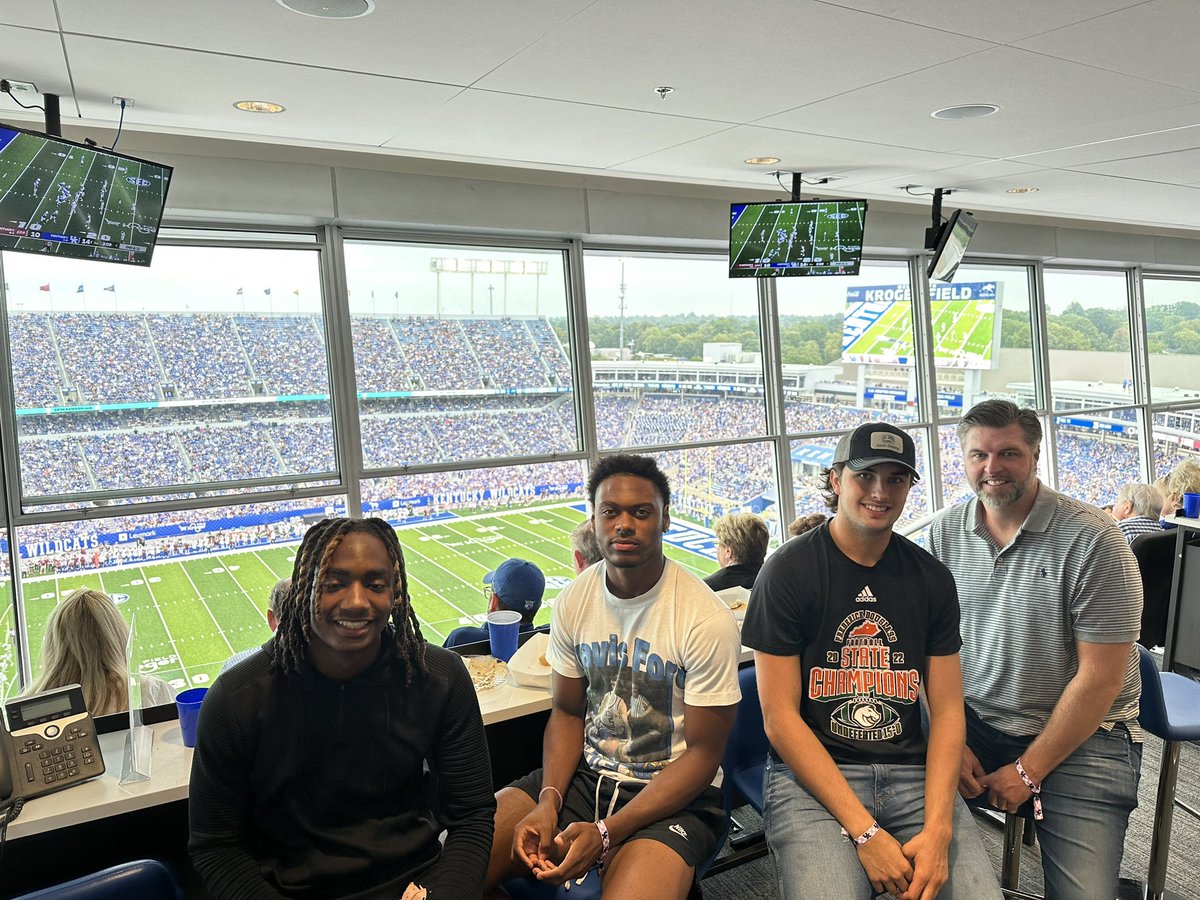 Great afternoon for football.  EkU represented well!  Enjoyed time with Cole and a couple of his teammates..