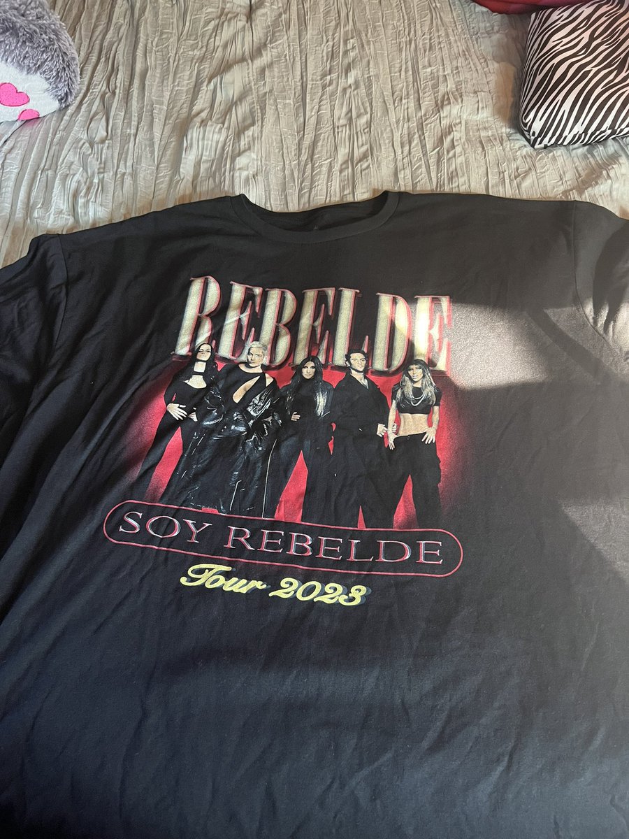 25_nanis's tweet photo. When you get home from the @RBD_oficial concert only to find out your shirt design is completely crooked 😭 warning for everyone else #RBDChicago #sadness @DulceMaria @Anahi @christopheruck @maiteperroni @christiancha https://t.co/dkVx9xCkXH