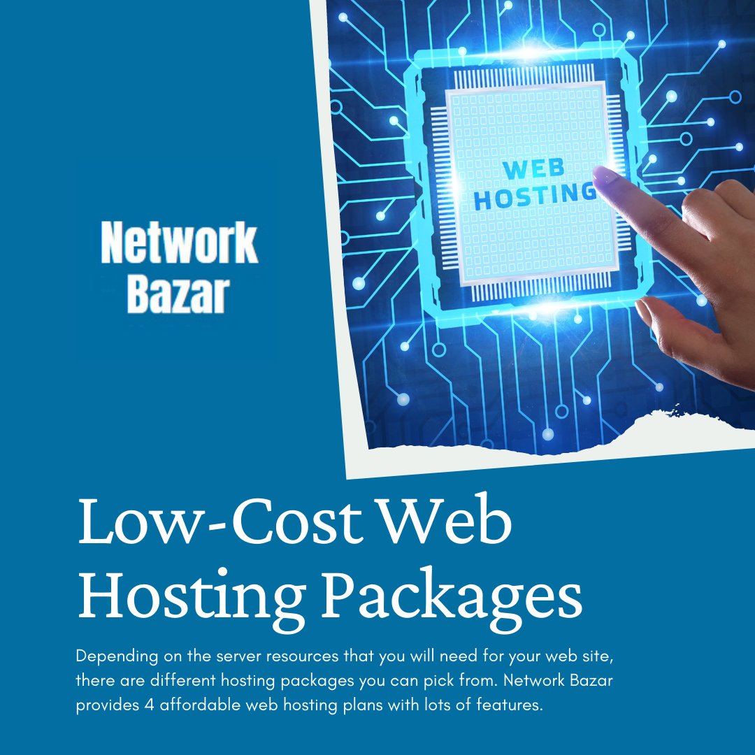 Network Bazar provides 4 affordable web hosting plans with lots of features. 

👉 networkbazar.com

#webhostingprovider #webhostingfacts #WebHosting #webhostingservices #domains #webhostingcompany