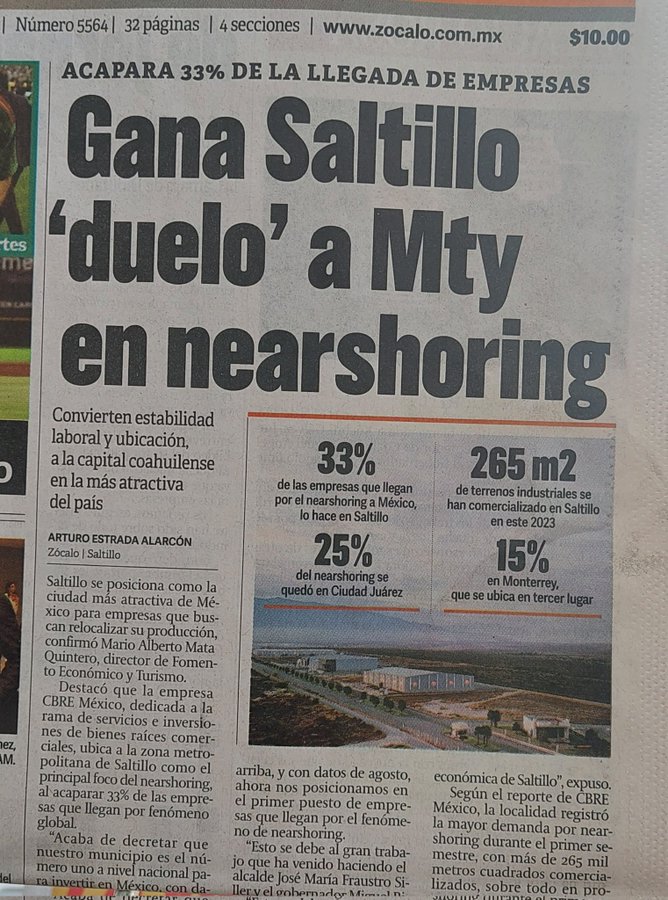 _taxista_regio_'s tweet image. Mira @samuel_garcias en lo que siempre estás diciendo a los regiomontanos de #MtyFollow que dices que eres el primer lugar de los #nearshoring en @nuevoleon ya te gano sin hacer mucho ruido #Saltillo 😂 🤡 pobre ya te has de poner hacer lo que te corresponde si puedes sacar algo…