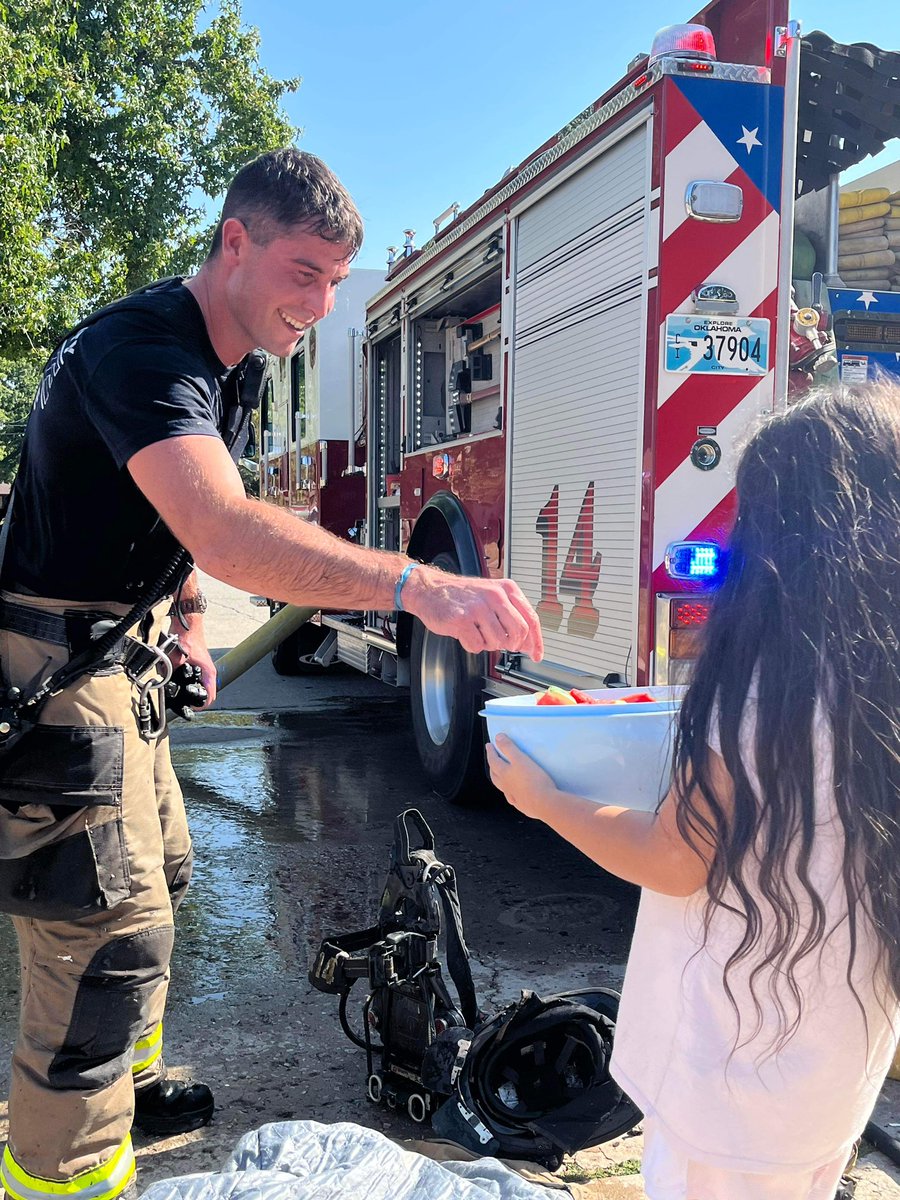 A BIG Thank You to the wonderful OKC Residents who brought our firefighters fresh cut watermelon after extinguishing a house fire. #community #thankyou #supportingfirstresponders