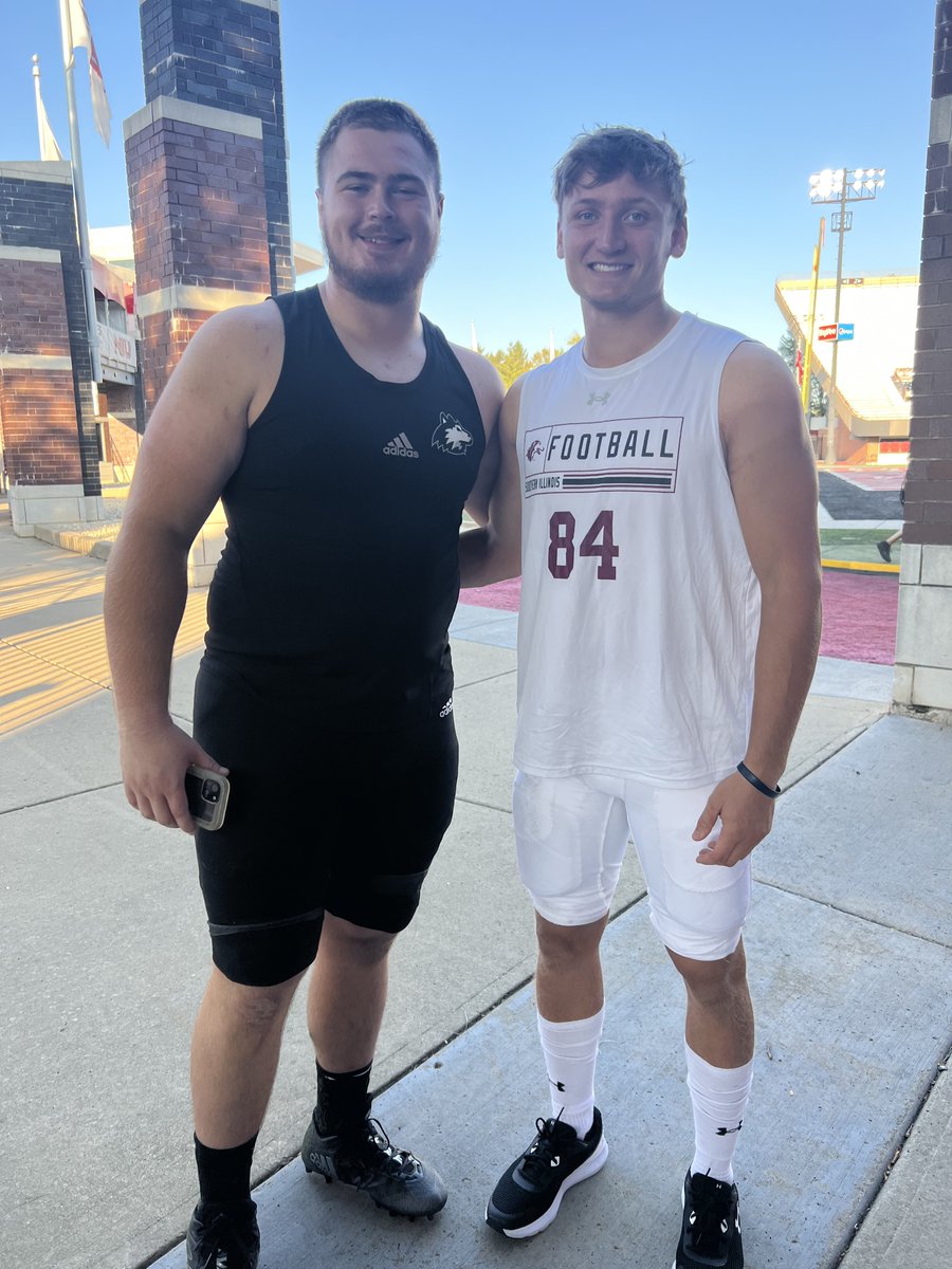 WHSRecruitFB's tweet photo. These two former Westside Warriors competed against each other today!

Cal Weidemann @SIU_Football
Cade Haberman @NIU_Football

The Westside Football brotherhood runs deep, no matter who wins! 

#A414A
#ET https://t.co/ddhfvBgeO0