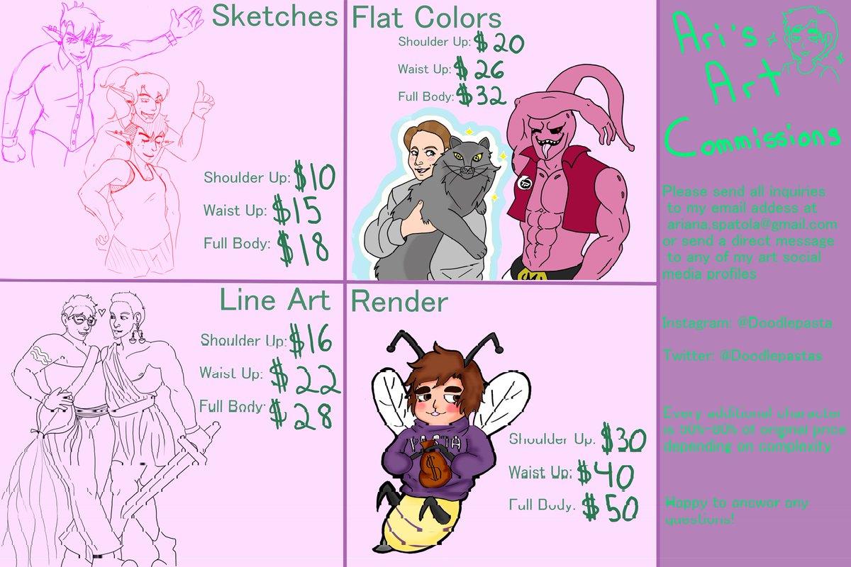 Doodlepastas's tweet photo. New Commission Sheet! Thanks for looking ✨️✌️ https://t.co/HumCq6iWqL