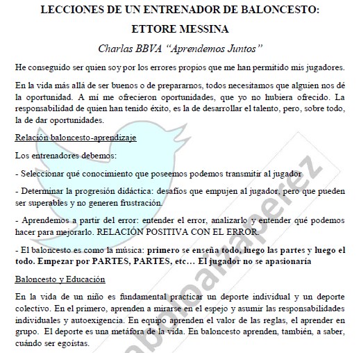 gaboloaizaperez's tweet photo. 📷📷Lecciones de un entrenador de baloncesto: Ettore Messina (Charla BBVA Aprendemos Juntos: https://t.co/ijR5q0CwBJ )
-La importancia de la relación positiva con el error
-Buscar que el jugador se apasione
-Definiciones de líder
-La importancia de COMUNICARSE
-Qué es el éxito https://t.co/V0CZ4piyUZ