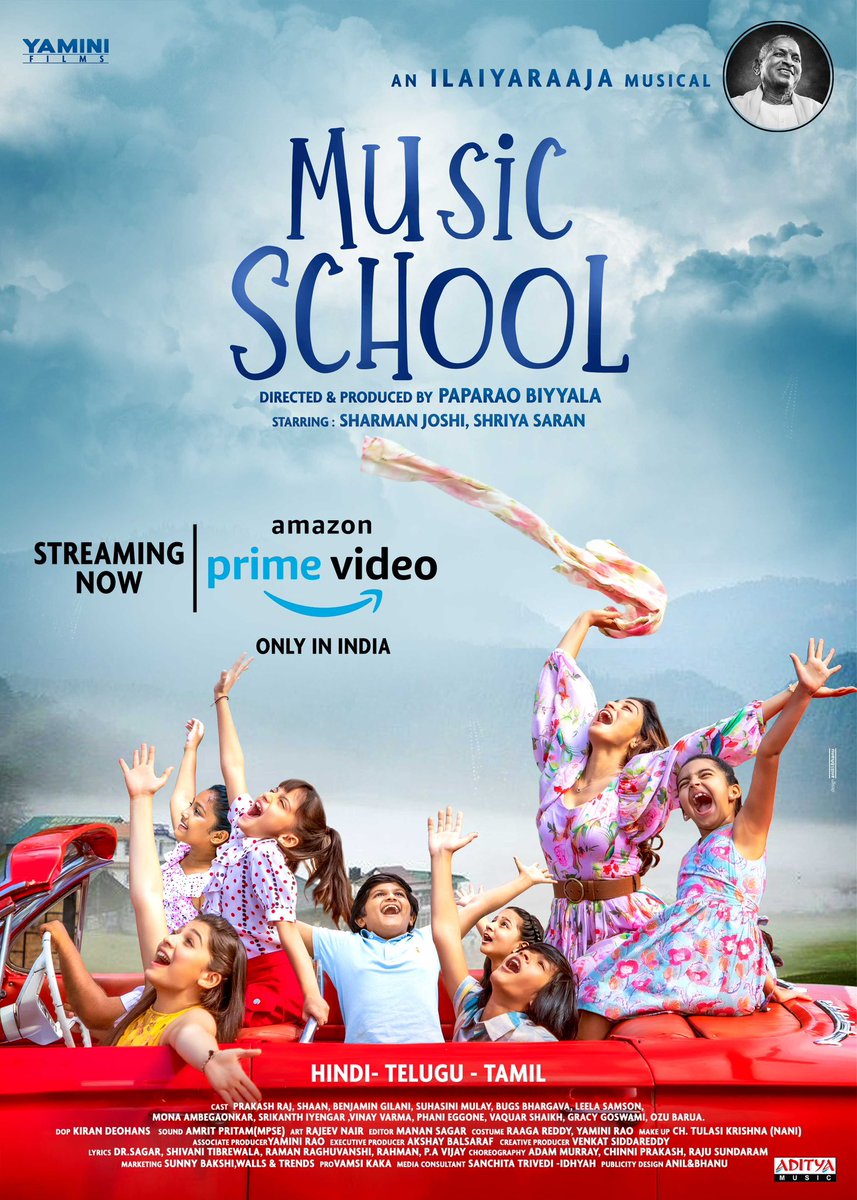 Experience the joy and magic of music through the eyes of young dreamers in #MusicSchoolMovie 😀❤️

Now streaming on Amazon Prime in Hindi, Telugu and Tamil

An Ilaiyaraaja’s Musical Magic 🎶

@shriya1109 @TheSharmanJoshi @singer_shaan #Ilaiyaraaja