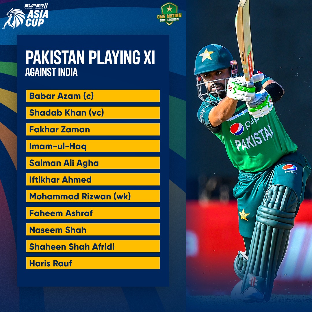 SaminaHMalik's tweet photo. Our playing XI for the #PAKvIND match 🇵🇰

#AsiaCup2023
#PrayForThisChild
#BlackTwitter  #Morocco #Earthquake #G20Dinner #actress #BBNaijaAllStars    #JawanCreatesHistory #المغرب #المغرب https://t.co/hGxn8ux4Qn