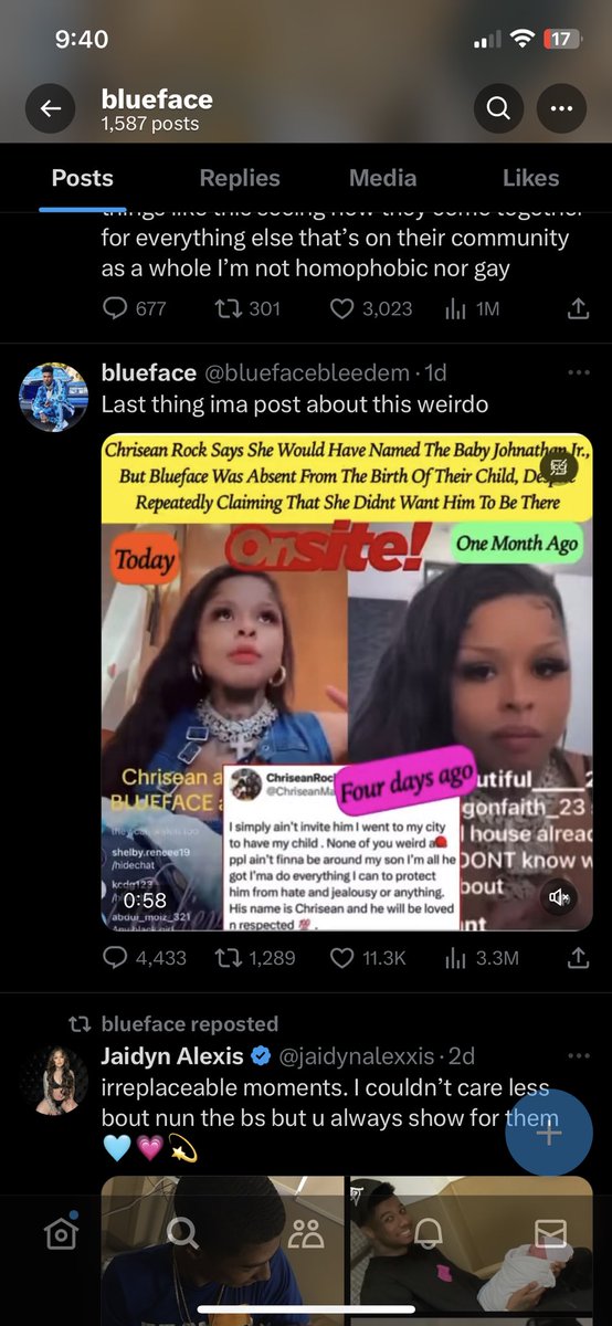 BEEEZYB1992's tweet photo. @bluefacebleedem said yesterday“last thing ima post about this weirdo” then today he’s still posting 🤣 face it Johnny boy you’re obsessed #teamchrisean @jaidynalexxis how embarrassing 🫣🤣 https://t.co/aZG99hYBaw
