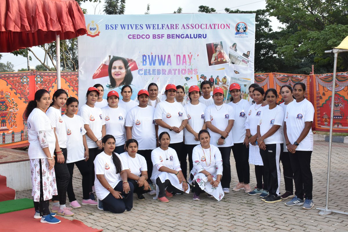 BSF_CEDCO's tweet photo. #BWWAWeek
BWWA Day Celebration begins at CEDCO BSF Bengaluru with a 2 km walkathon organized today. Smt Elizabeth Eapen, BWWA President, CEDCO BSF, along with lady wives of all ranks participated in the event.
Here are some glimpses of the event.
#firstlineofdefence https://t.co/Fu1Y6yrB9o