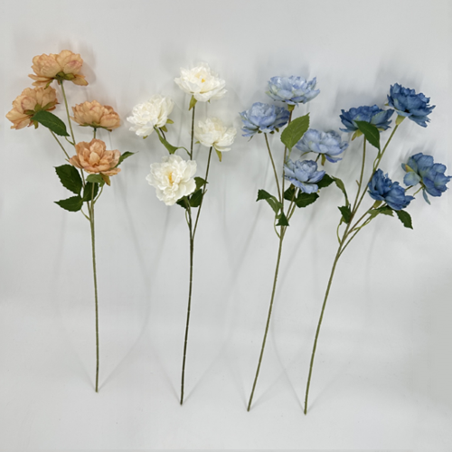 High Quality 5 Heads Artificial Silk Peony Flower Floral Bouquet For Wedding Centerpiece Decoration