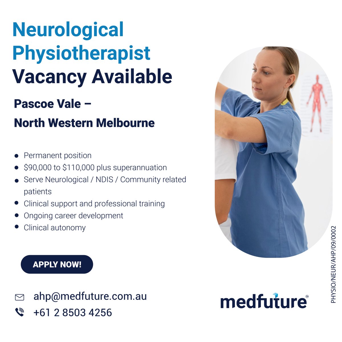 #NeurologicalPhysiotherapist vacancies are available in #PascoeVale. Discover the latest medical and healthcare professional job vacancies found in Australia and New Zealand when you subscribe with Medfuture.

Search Link - medfuture.com.au/job/permanent 

 #NDISjobs #PascoeValejobs