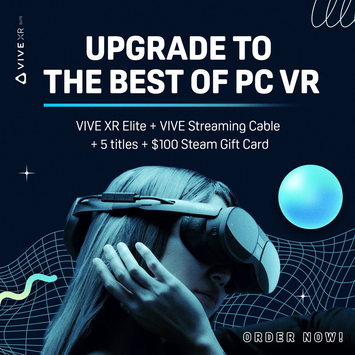 Don't settle for less, get the best.

Experience mind-blowing PC VR performance with our new bundle: htcvive.co/PCVRBT

#VIVEXRELITE #PCGAMING #GAMING #PC #PCVR #VR #VIRTUALREALITY #MR #MIXEDREALITY #XR #EXTENDEDREALITY #VRHEADSET #STEAM