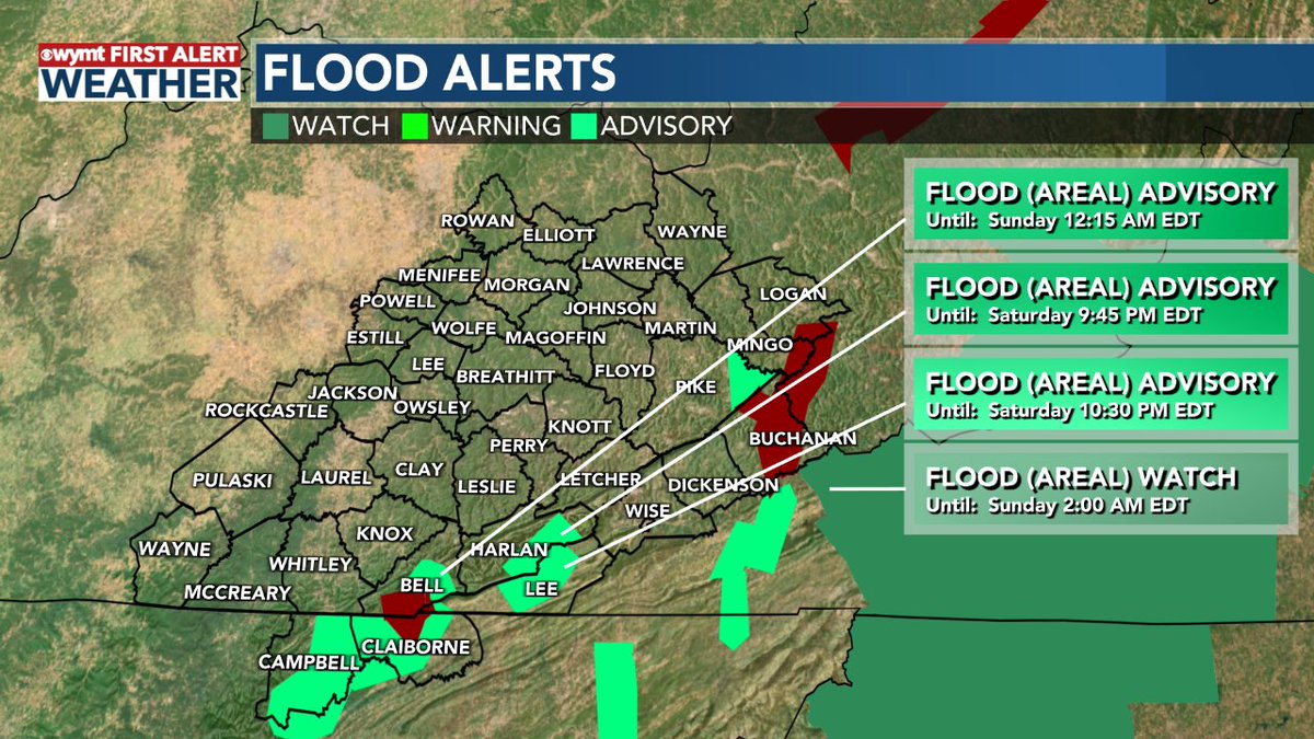 A Flood alert has been issued for the shaded area. See the latest at wymt.com/weather/alerts