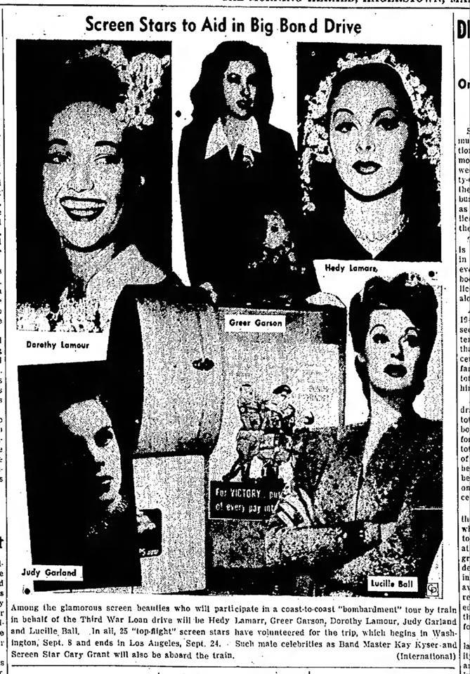 TheJudyRoom's tweet photo. September 9, 1943:  The "Hollywood Cavalcade" Bond Tour made its first scheduled stop, in Philadelphia, after the tour's opening event in DC. Philadelphia went all out.

#judygarland #mickeyrooney #lucilleball #fredastaire #philadelphia #USO #usotours #bondtour #thejudyroom https://t.co/vHMdhBVwXn