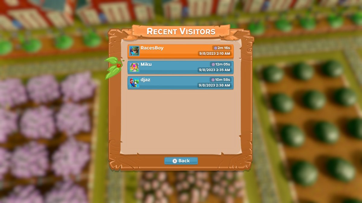 SublimeNemesis's tweet image. I've been leaving #FarmTogether on when I'm busy elsewhere. It's interesting how popular night visits are, and how varied visit times are. It's also nice to have others get use out of my farm. #NintendoSwitch