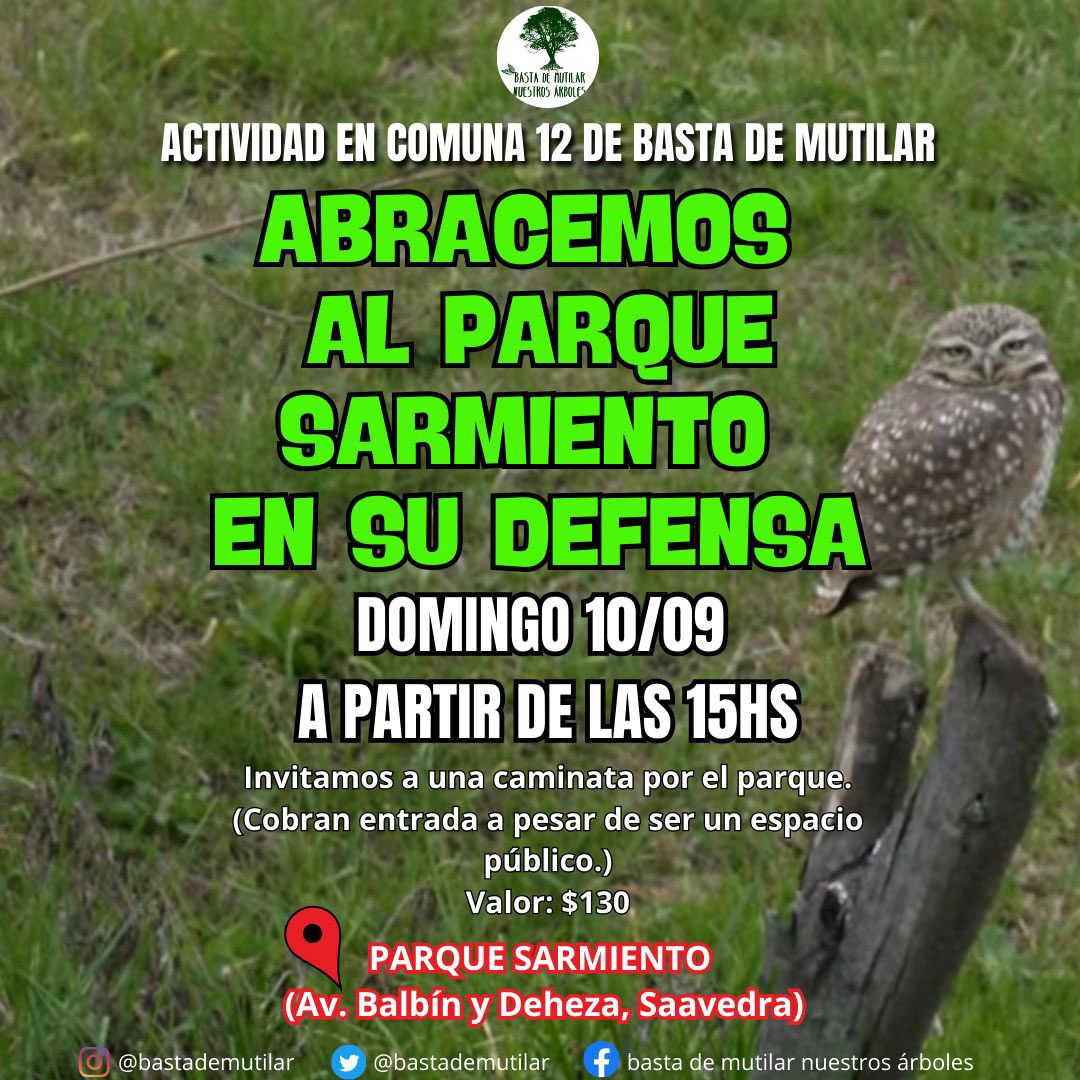 Lubertino's tweet image. Este domingo abrazamos al #ParqueSarmiento . Repudiamos que cobren entrada en un parque público! @horaciorlarreta @claramuzzio esto es inconstitucional !