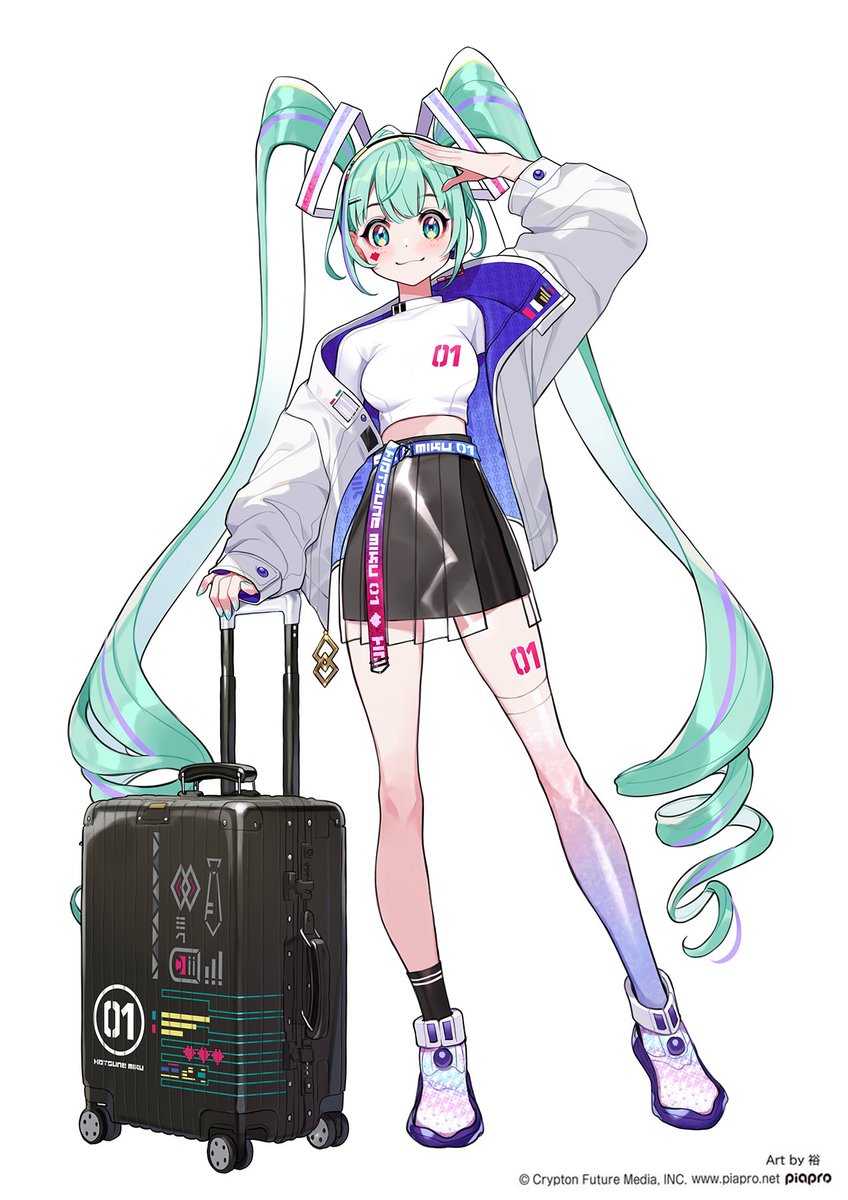 初音ミク 「これまでに描かせてもらったミクちゃんです 私が初めて公式で描かせていただいたの」|裕🐧のイラスト