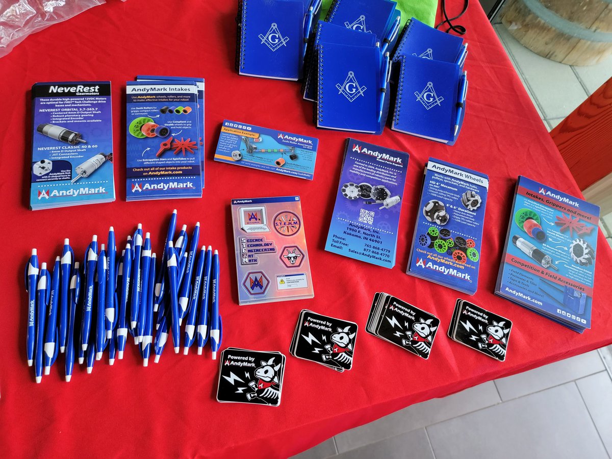 Elks9567's tweet photo. Thank you, #AndyMark for the Wonderful Swag and Door Prizes that you sent us for the Oregon SOAR League FTC Kickoff!! #FIRSTInspires #CENTERSTAGE #morethanrobots https://t.co/wdlqA3gAHM