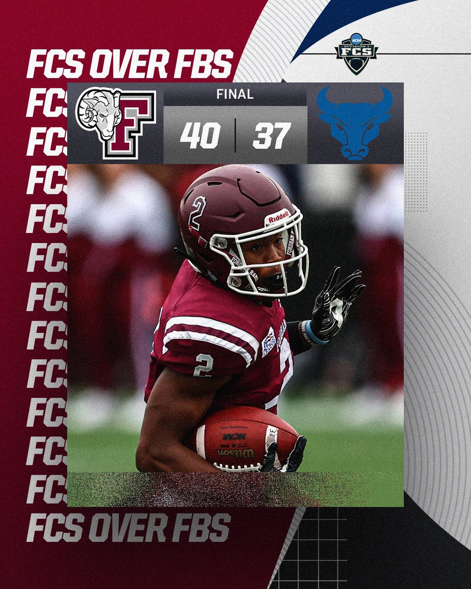 The Rams get the road win!💪

<a href="/FORDHAMFOOTBALL/">Fordham Football</a> defeats <a href="/UBFootball/">UB Football</a> 40-37

#FCS