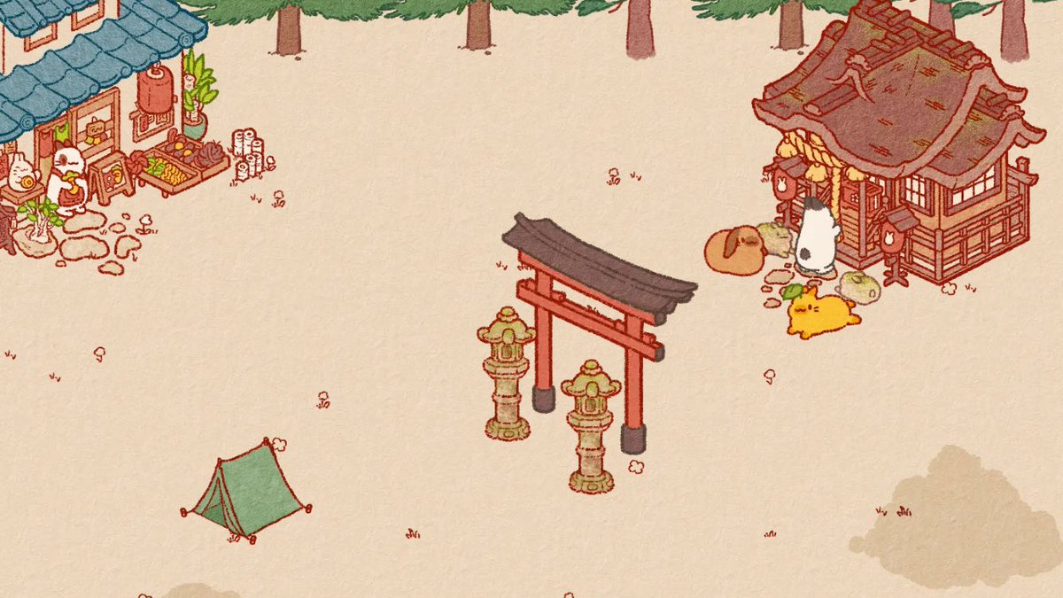 me64995's tweet photo. #うさぎしま
神社解禁✨
だがしかし、配置のセンスぇ……斜めって配置し難いよー！あと鳥居の下にも石畳置きたいのに置けないー！灯篭はもうちょい離した方がいいかな？
次は何の建物？にしようかなー https://t.co/5pubpcwjD0