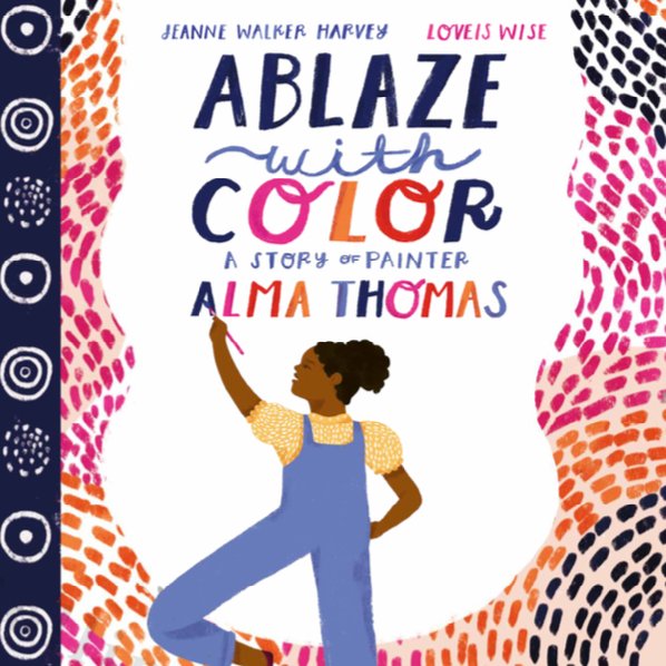 So great to learn that our ABLAZE WITH COLOR was read aloud at @hirshhorn Museum to inspire children by asking 'What colors do you see when you walk outside?' And then after looking at an #AlmaThomas painting, they collaboratively created colorful works of art. @megilnit