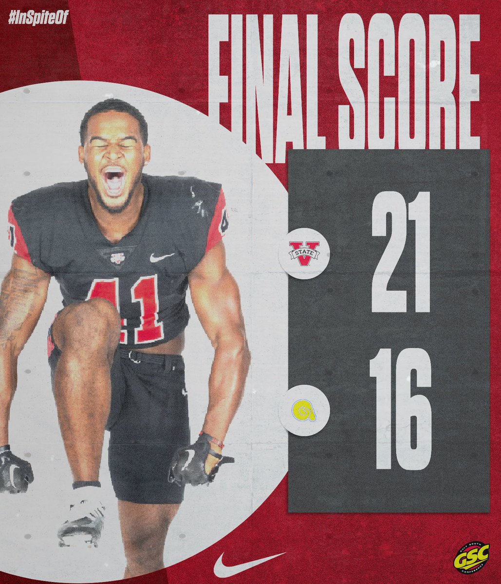 VState_Football's tweet photo. And that’s another Blazer Victory‼️21-16 in an Instant Classic!

Shoutout to our guys for fighting hard till the final whistle blew!!

Keiser University up next!!

#RLW #ISO https://t.co/A6UKUiqGhf