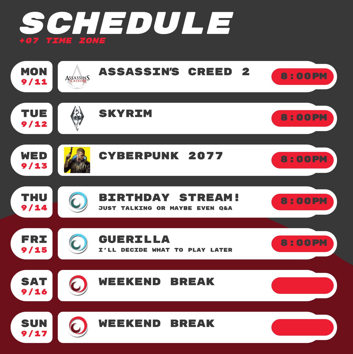 Nostra_VT's tweet photo. 🎩🪶STREAMING SCHEDULE FOR THIS WEEK. 🎩🪶 11/9/2023 - 17/9/2023
General #Nostrakarasu
Memes #Nostradank
Art #NostraART
Stream tag #Nostralive
Fan tag #Nostrangers
#Vtuber #VTuberUprising #ENVtubers #indievtuber #VTUBERSUPPORTCHAIN https://t.co/hxH3u18dr0