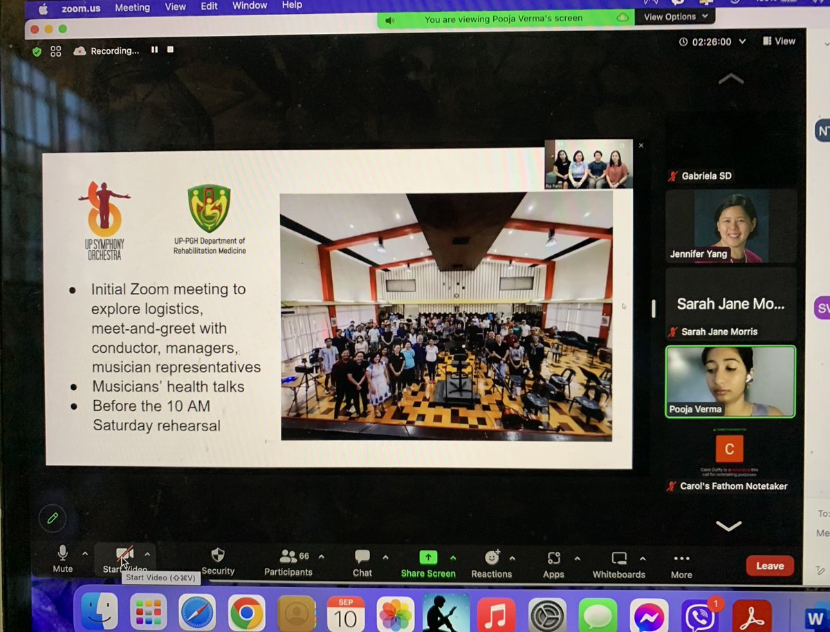 jmjyang's tweet photo. Congratulations team 🇵🇭
Thank you, Performing Arts Medicine Association @artsmed for the opportunity to present our @PGH_RehabMed musicians’ health series of talks 🎵
Watch out world, we’re brainstorming a dancers’ health project incorporating ideas from #pamathon 💃🕺 https://t.co/1l7uWbsXso