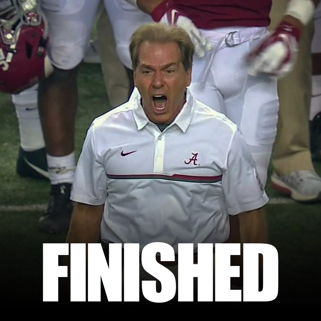 bluebloodsbias's tweet photo. @CFBRep Nick Saban is finished https://t.co/roQekIEa9f