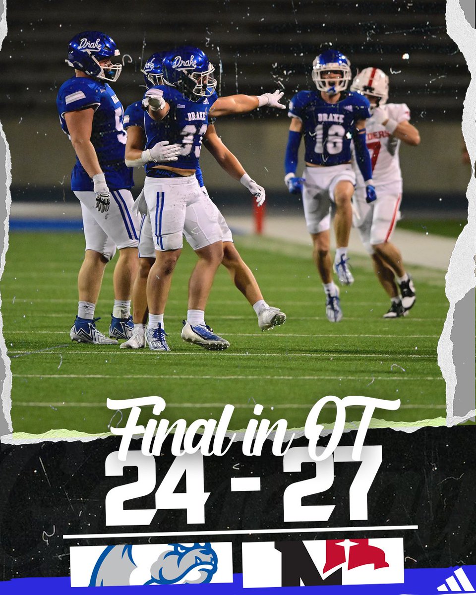 𝗙𝗶𝗻𝗮𝗹 𝗶𝗻 𝗢𝗧

After Northwestern (Iowa) forced overtime, Shane Dunning drilled a 30-yard field goal. 

The Red Raiders responded with a walk-off touchdown run by Konner McQuillan. 

#BeTheChange
#DSMHometownTeam