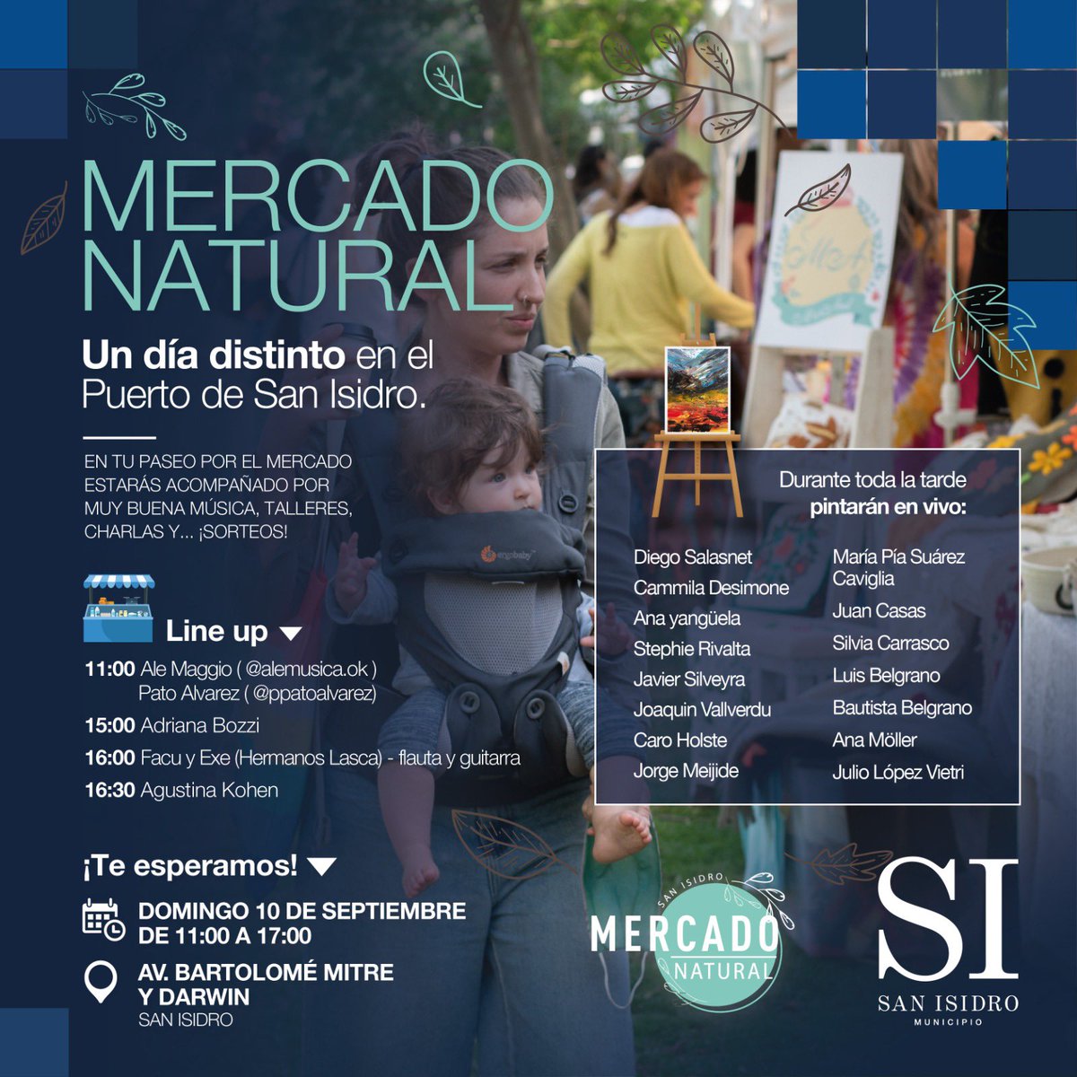 #MercadoNatural es una #feria al aire libre con propuestas eco-friendly. Recorriendo el paseo vas a encontrar artesanías de todo tipo, gastronomía, cosmética, y mucho más. Además habrá música en vivo, charlas, talleres y sorteos. ¡Te esperamos en el puerto! 🥖🚲🌳